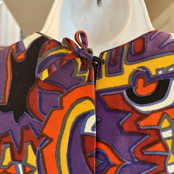 Mr Blackwell Custom Vintage 60s Long Silk Maxi Dress Mod Modern Design S Mint - Picture 4 of 5